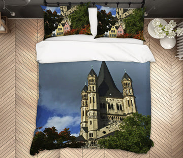 3D Hilltop castle 2113 Kathy Barefield Bedding Bed Pillowcases Quilt