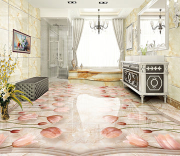 3D Pink Tulip 289 Floor Mural  Wallpaper Murals Rug & Mat Print Epoxy waterproof bath floor