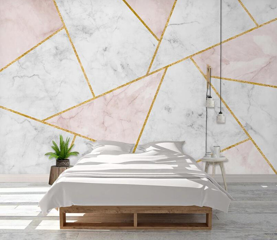 3D White Pink Stitching 1054 Wall Murals