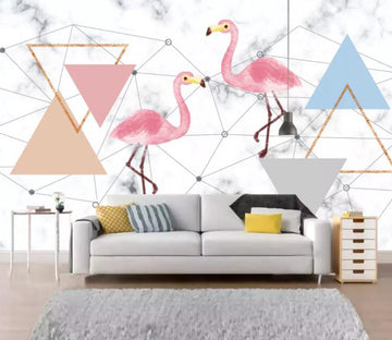 3D Pink Flamingo WC1777 Wall Murals