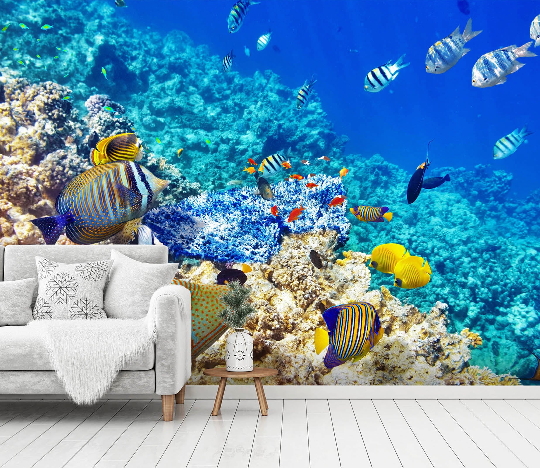 3D Blue Fish 362 Wall Murals