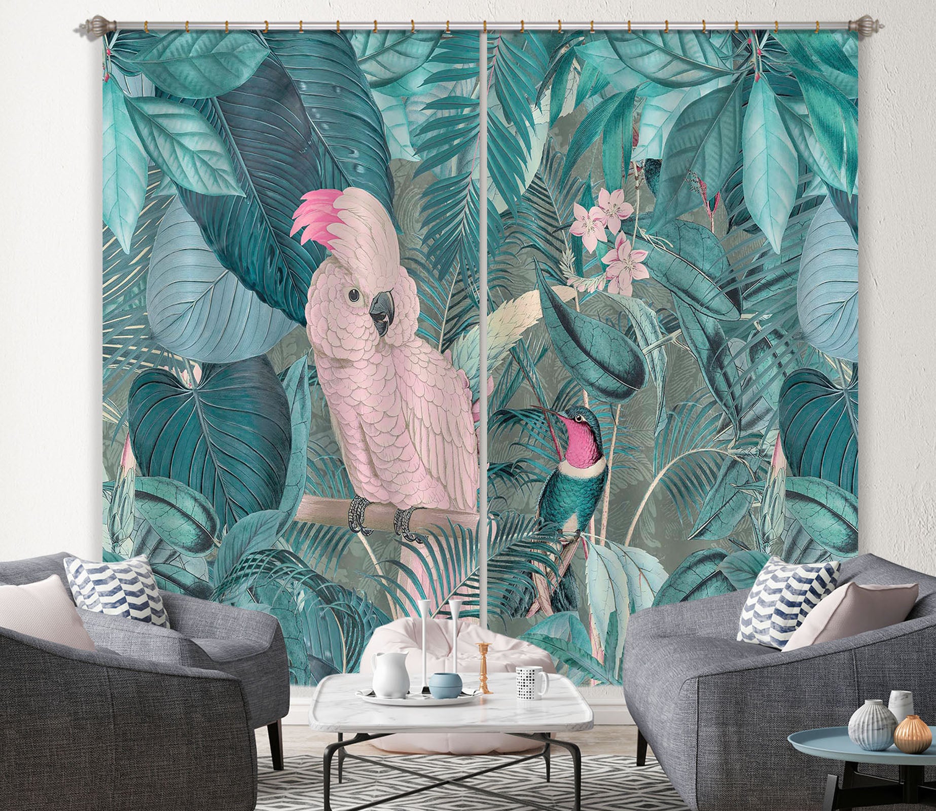 3D Jungle Friends 066 Andrea haase Curtain Curtains Drapes