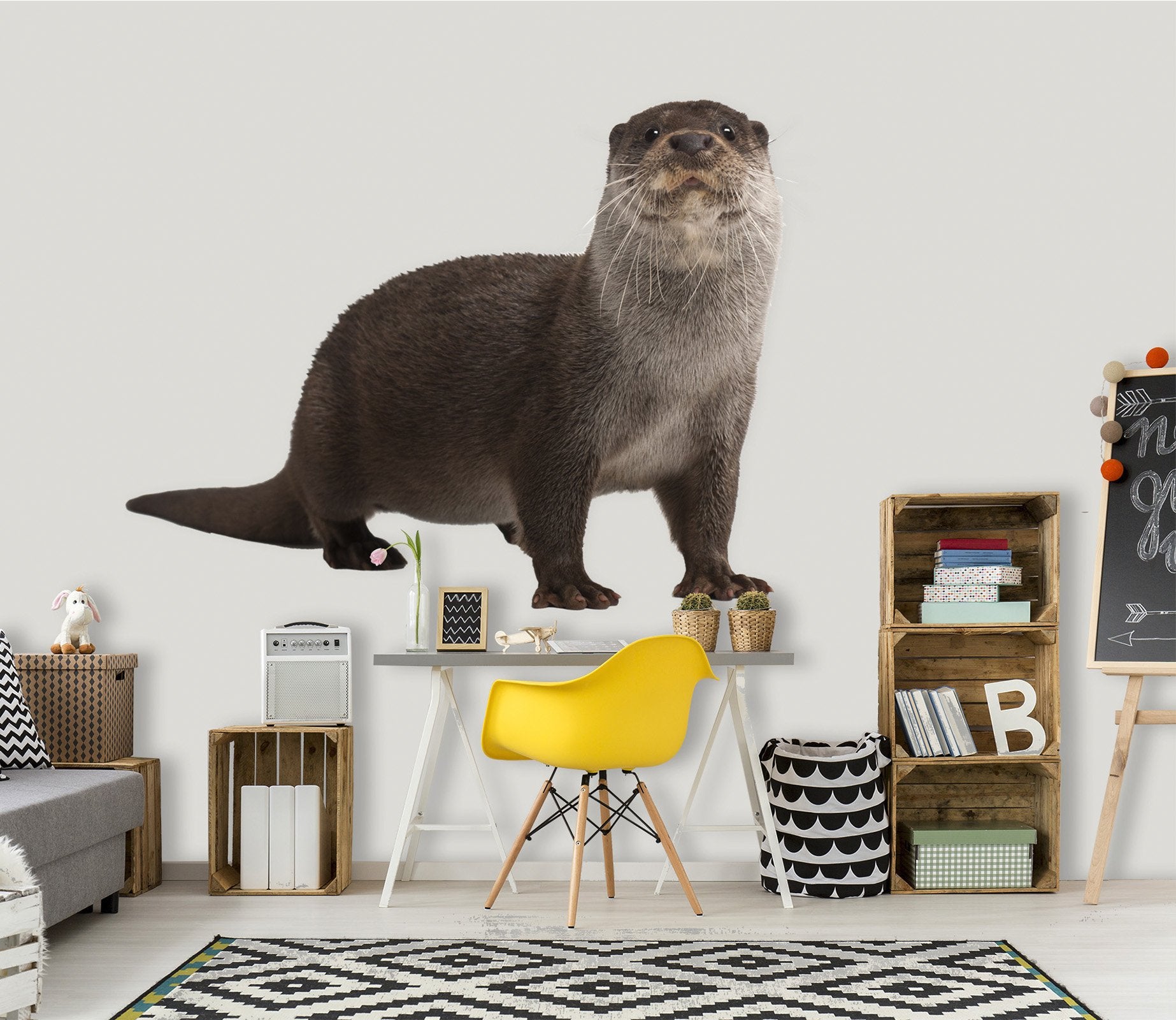 3D Sitting Sea Lion 085 Animals Wall Stickers Wallpaper AJ Wallpaper 