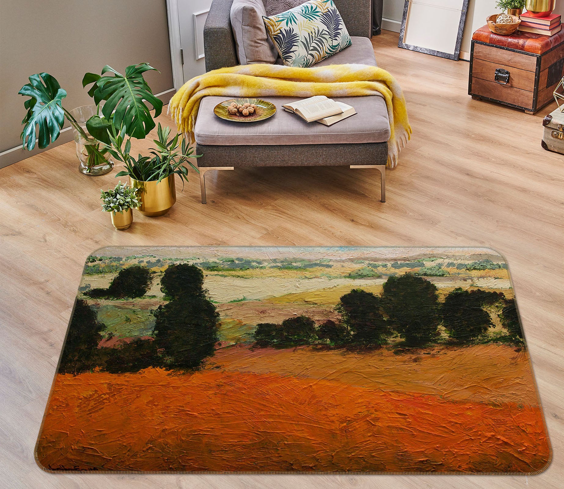 3D Autumn Field 1015 Allan P. Friedlander Rug Non Slip Rug Mat