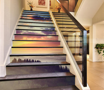 3D Sunset Glow 423 Stair Risers