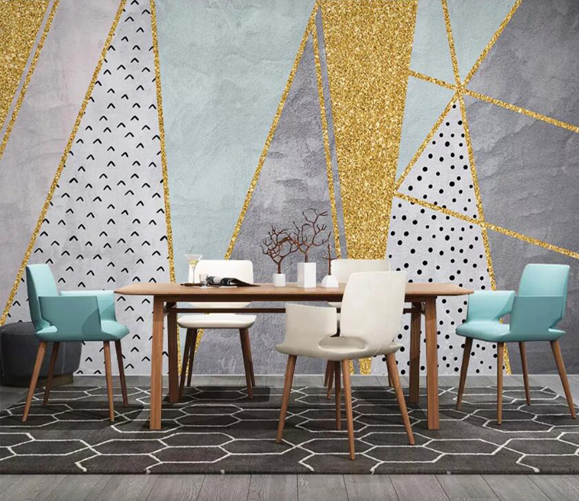 3D Color Geometry WC44 Wall Murals Wallpaper AJ Wallpaper 2 