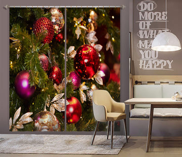 3D Red Ball Pendant 53115 Christmas Curtains Drapes Xmas