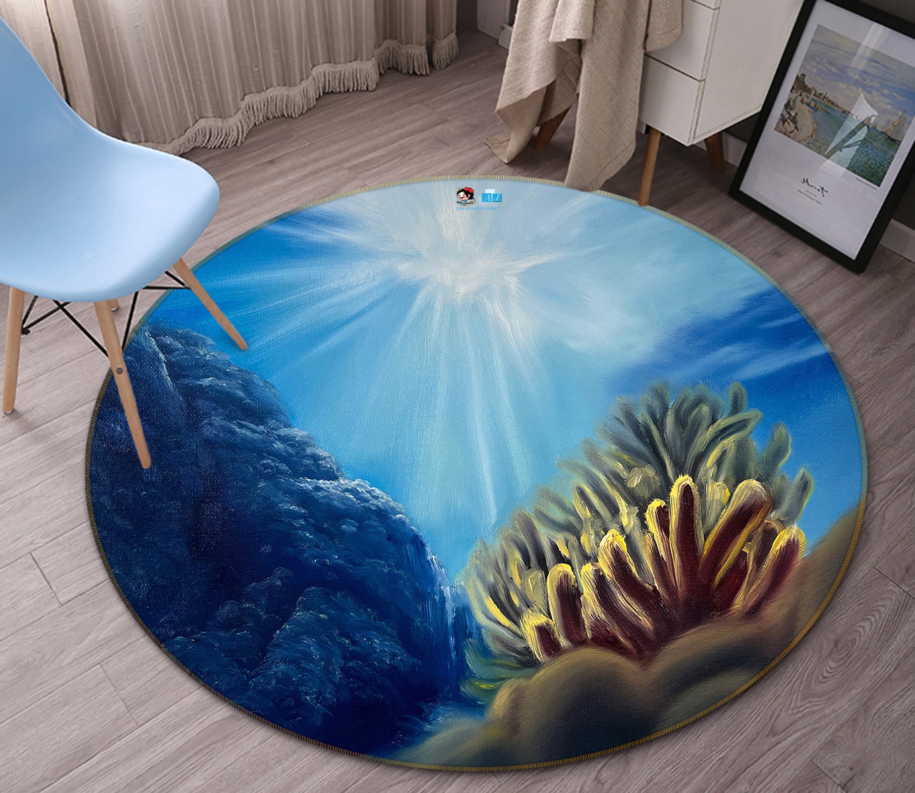 3D Sea Stony Coral 9744 Marina Zotova Rug Round Non Slip Rug Mat