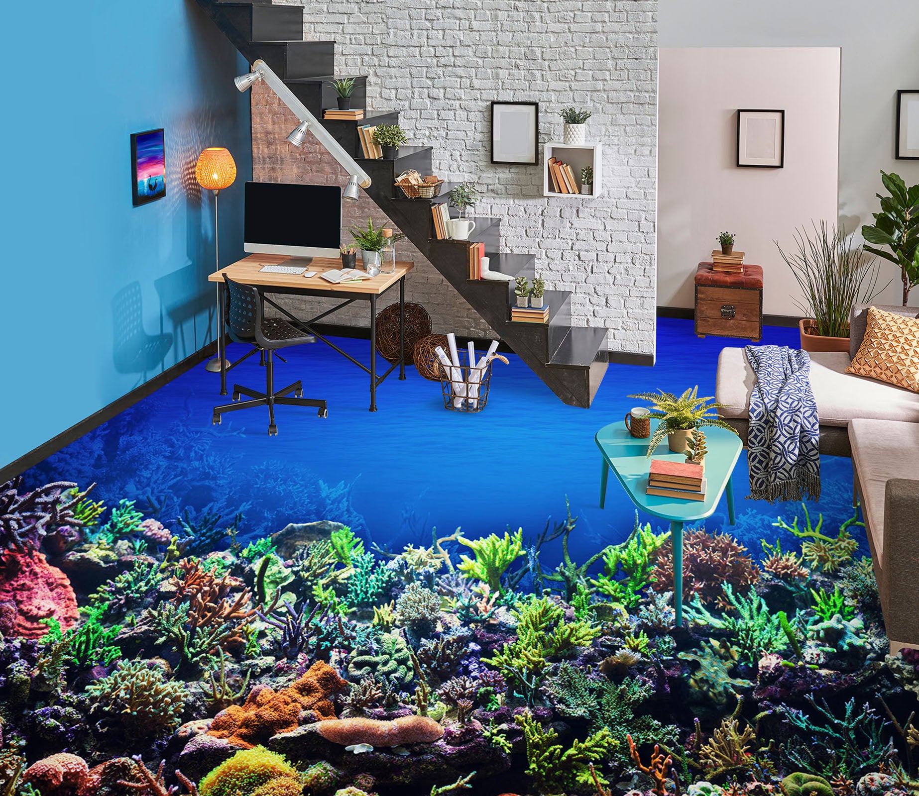 3D Healthy Ocean World 1470 Floor Mural  Wallpaper Murals Self-Adhesive Removable Print Epoxy