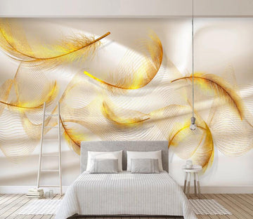 3D Golden Feather WC96 Wall Murals Wallpaper AJ Wallpaper 2 