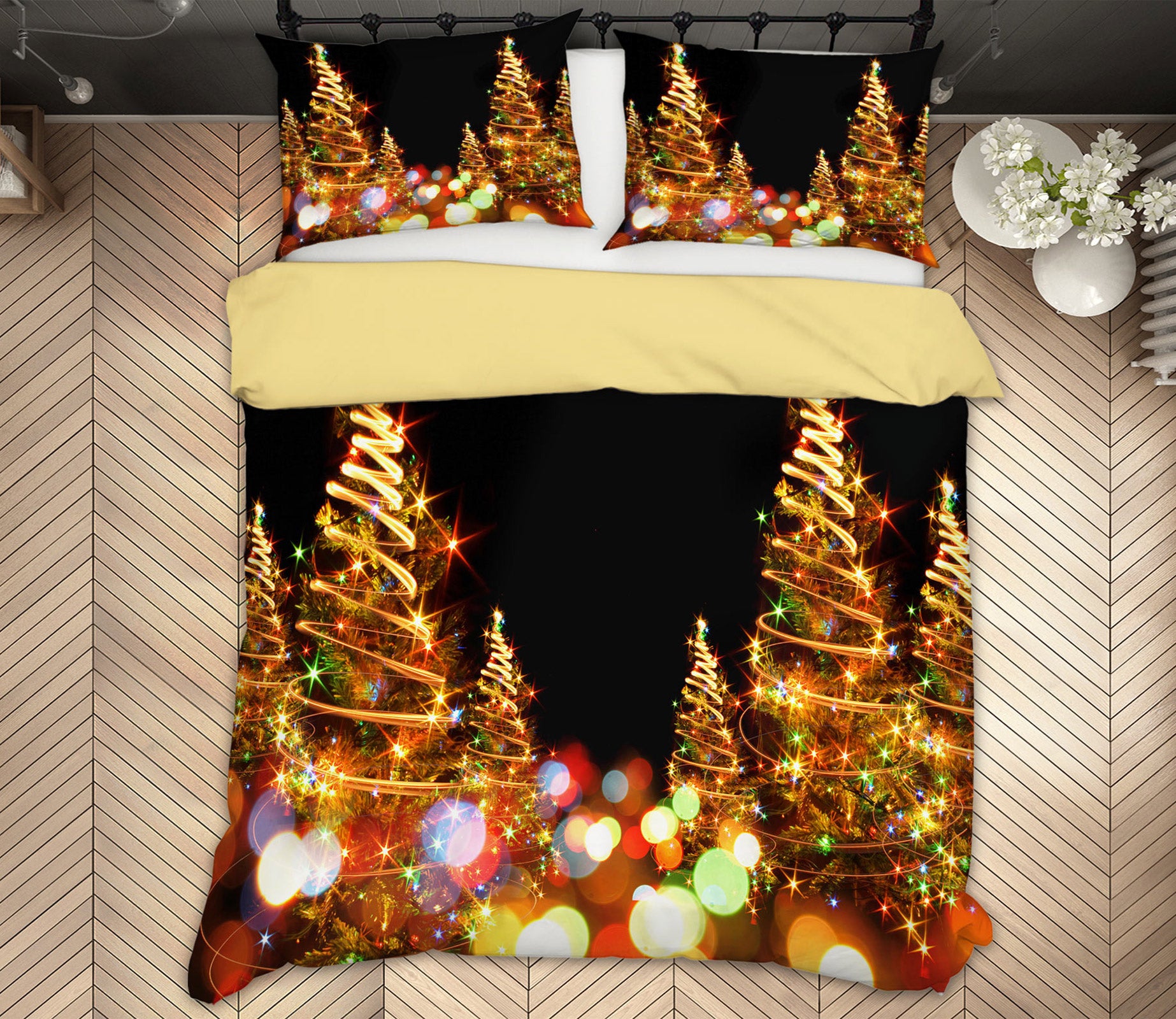 3D Tree Light 52108 Christmas Quilt Duvet Cover Xmas Bed Pillowcases