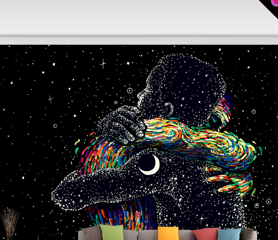 3D Moon Starry Sky WG265 Wall Murals