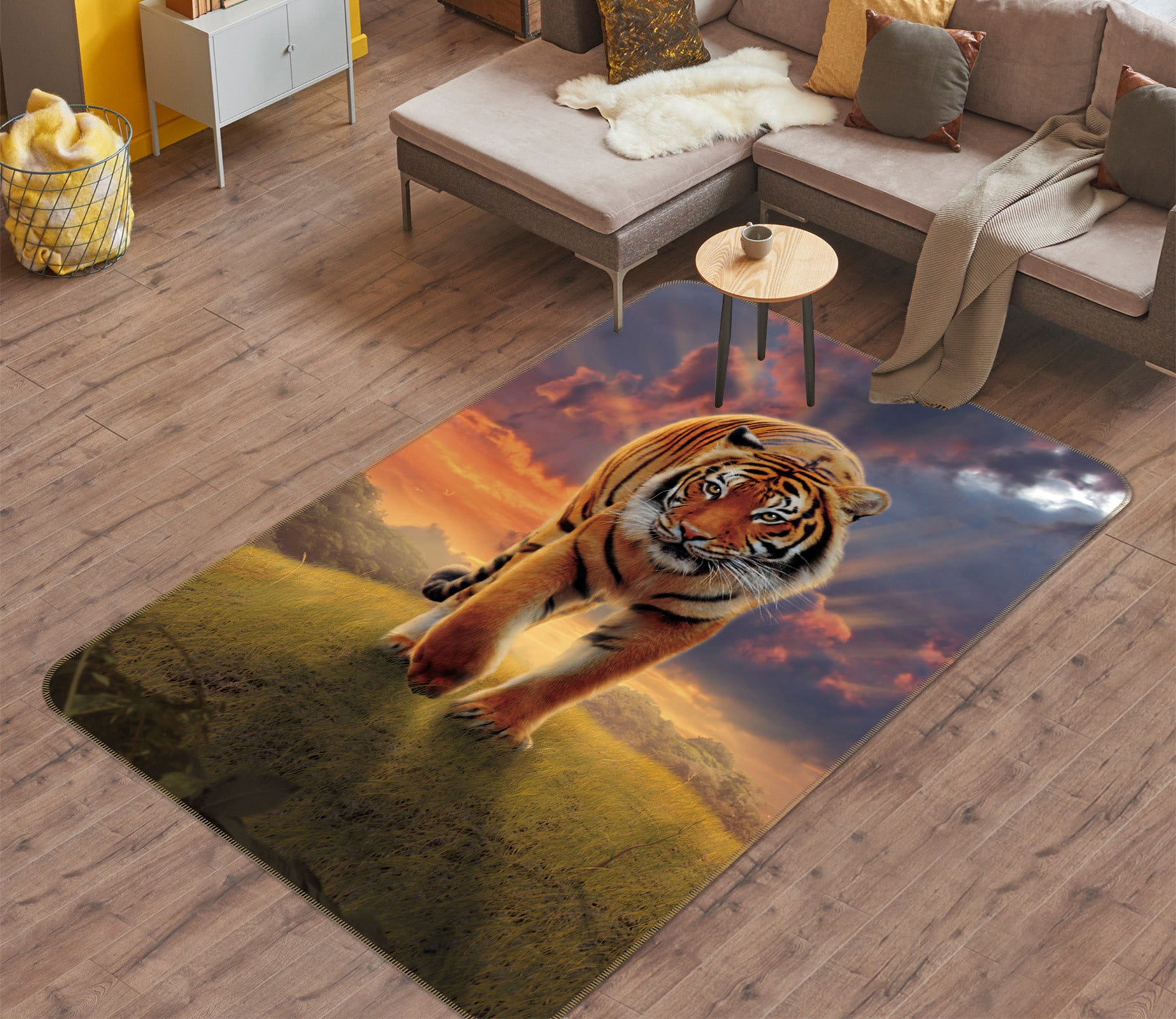 3D Rising Tiger 1061 Vincent Hie Rug Non Slip Rug Mat