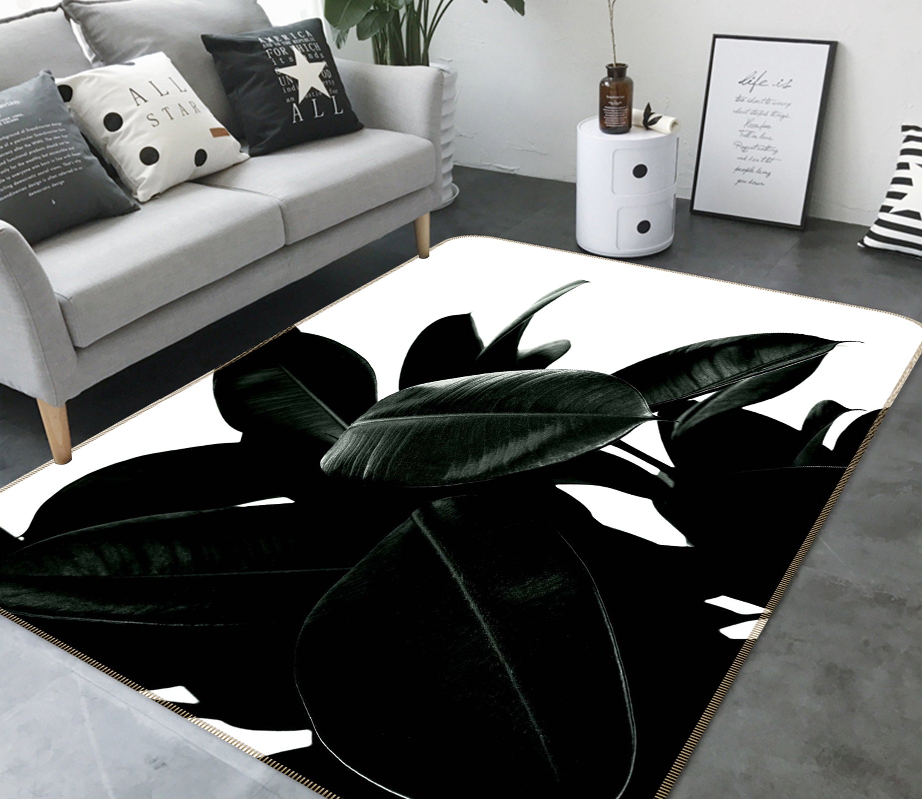 3D Wild Jungle 1140 Boris Draschoff Rug Non Slip Rug Mat