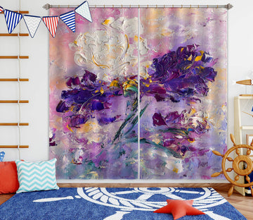 3D Purple Flower 406 Skromova Marina Curtain Curtains Drapes
