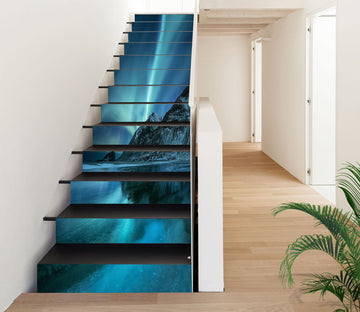 3D Blue Aurora 420 Stair Risers