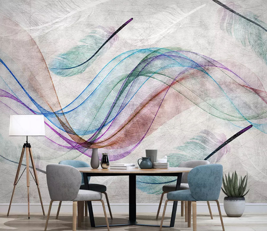 3D Color Wave 2132 Wall Murals