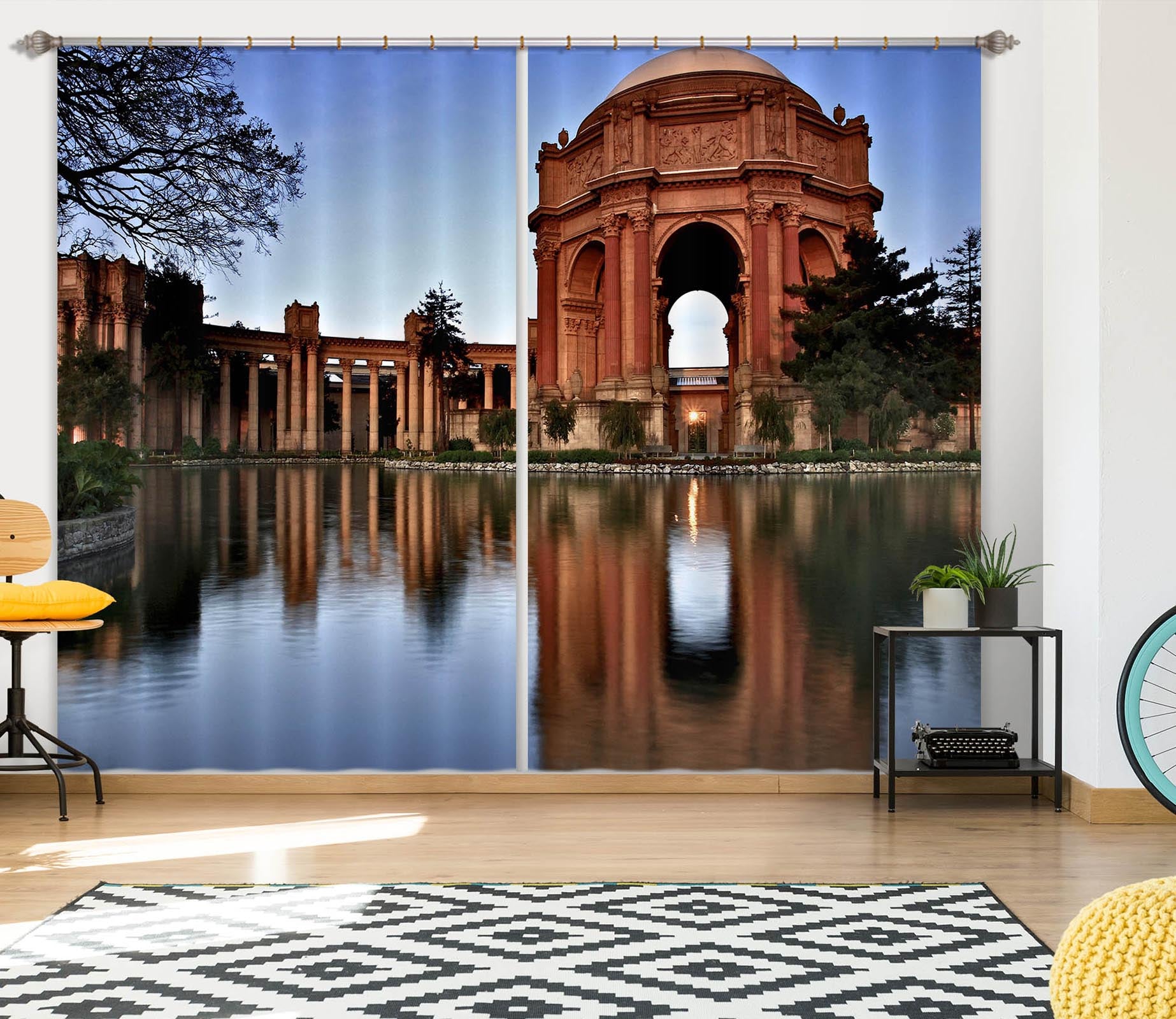 3D Waterside Castle 071 Kathy Barefield Curtain Curtains Drapes