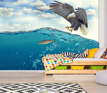 3D Eagle Sea Fish 274 Wall Murals