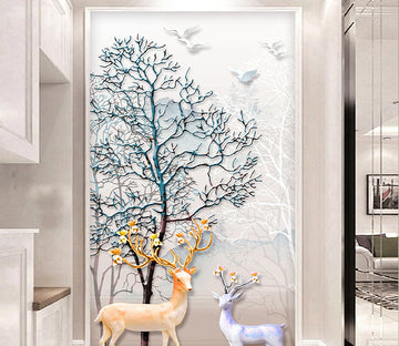 3D Pigeon Deer WG020 Wall Murals