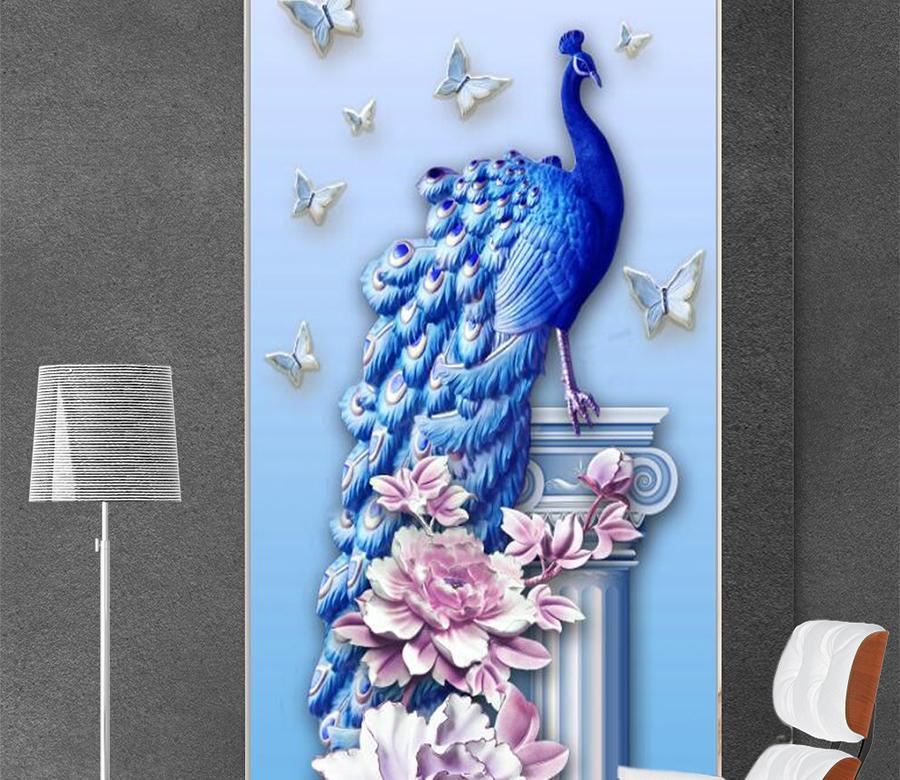 3D Butterfly Peacock 498 Wall Murals Wallpaper AJ Wallpaper 2 