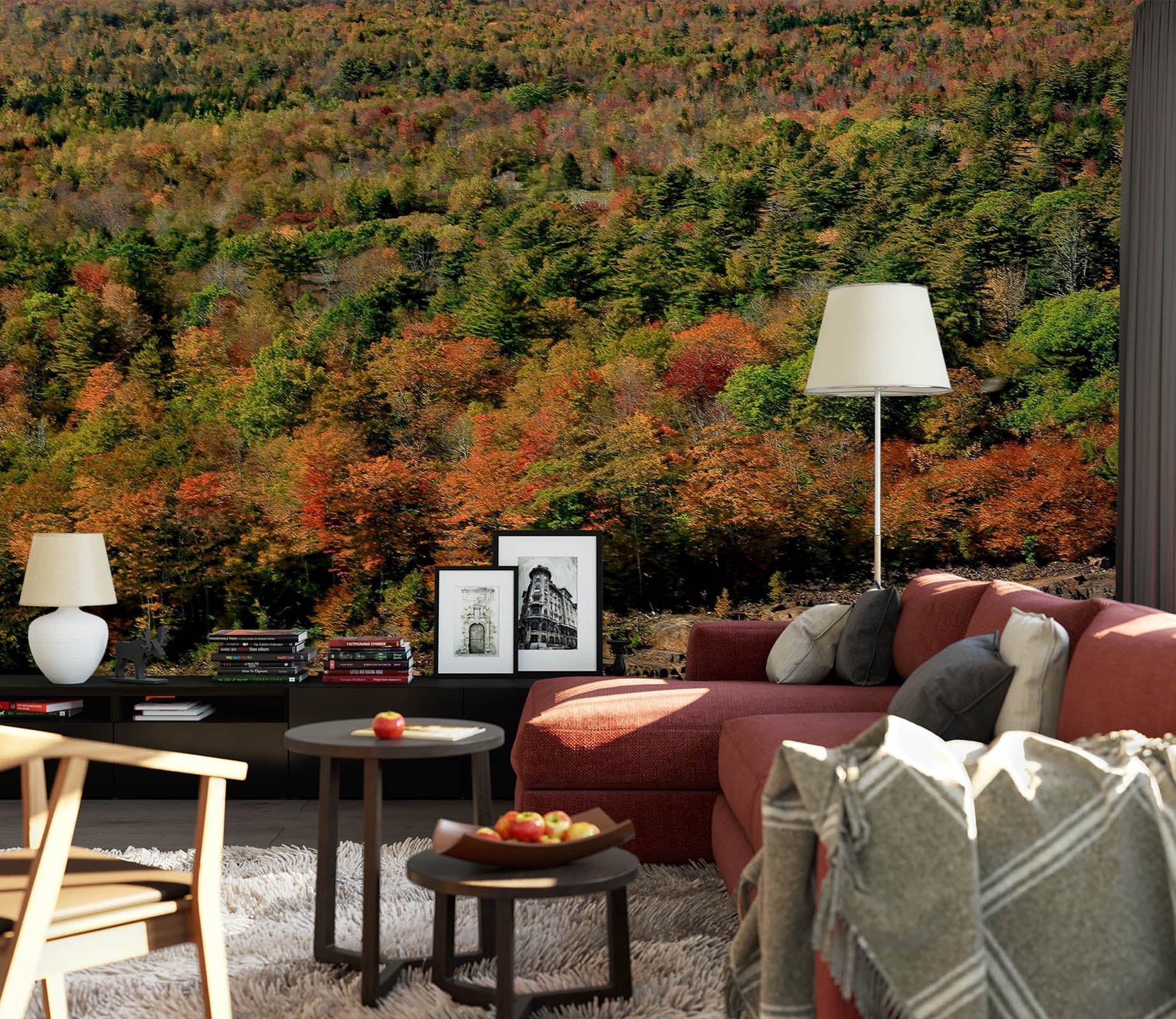 3D Red Orange Striation 62091 Kathy Barefield Wall Mural Wall Murals