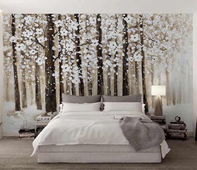 3D White Flowers 299 Wall Murals Wallpaper AJ Wallpaper 2 