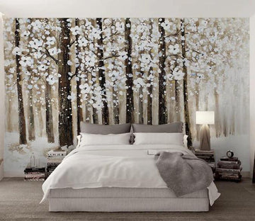 3D White Flowers 299 Wall Murals Wallpaper AJ Wallpaper 2 
