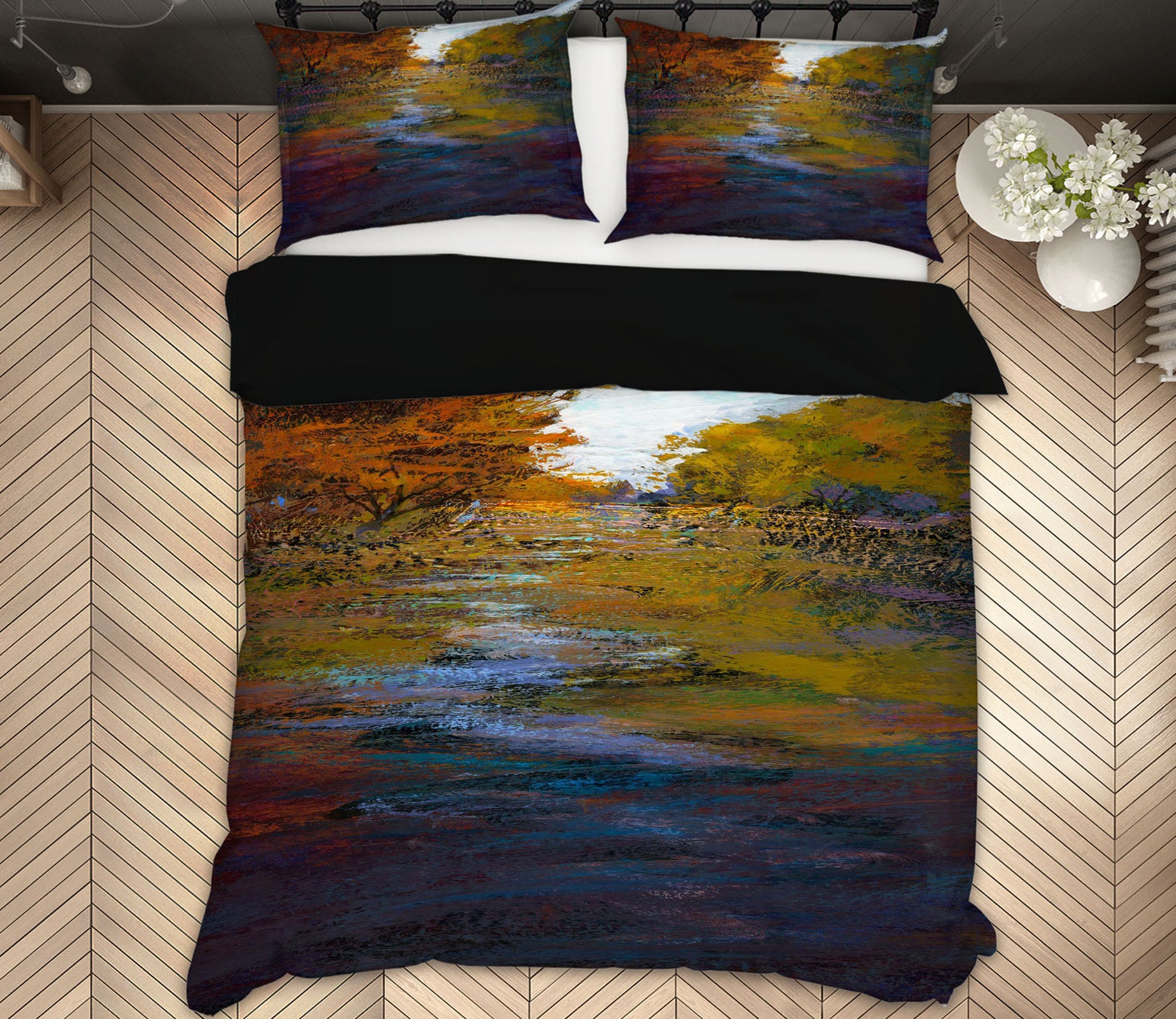 3D Tree River Pattern 1043 Michael Tienhaara Bedding Bed Pillowcases Quilt