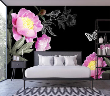 3D Beautiful Pink Big Flowers 2264 Wall Murals