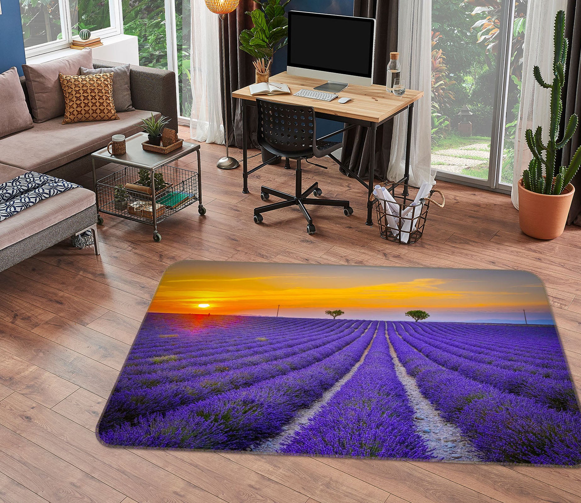 3D Lavender Estate 1171 Marco Carmassi Rug Non Slip Rug Mat