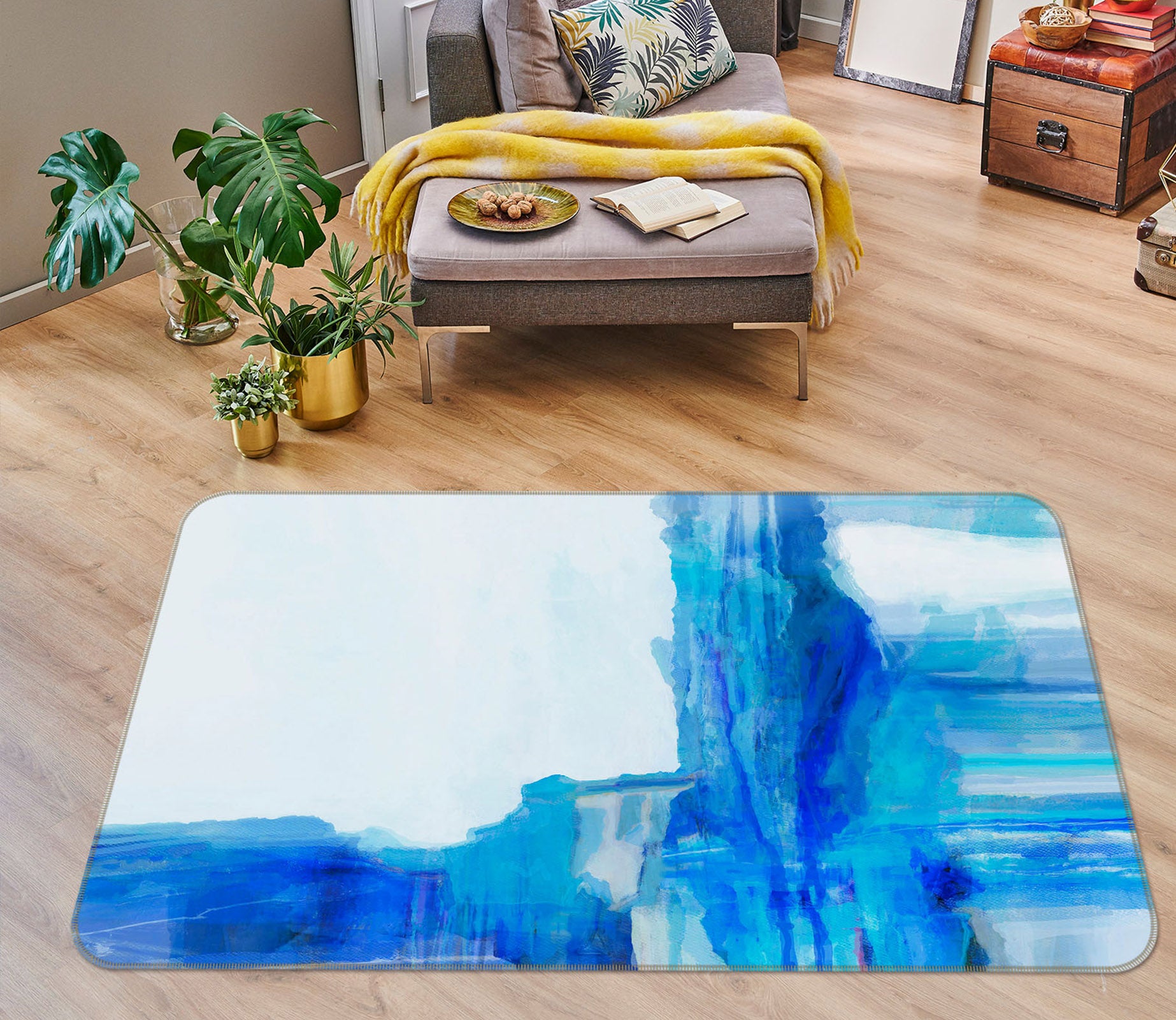 3D Blue Graffiti 1023 Michael Tienhaara Rug Non Slip Rug Mat