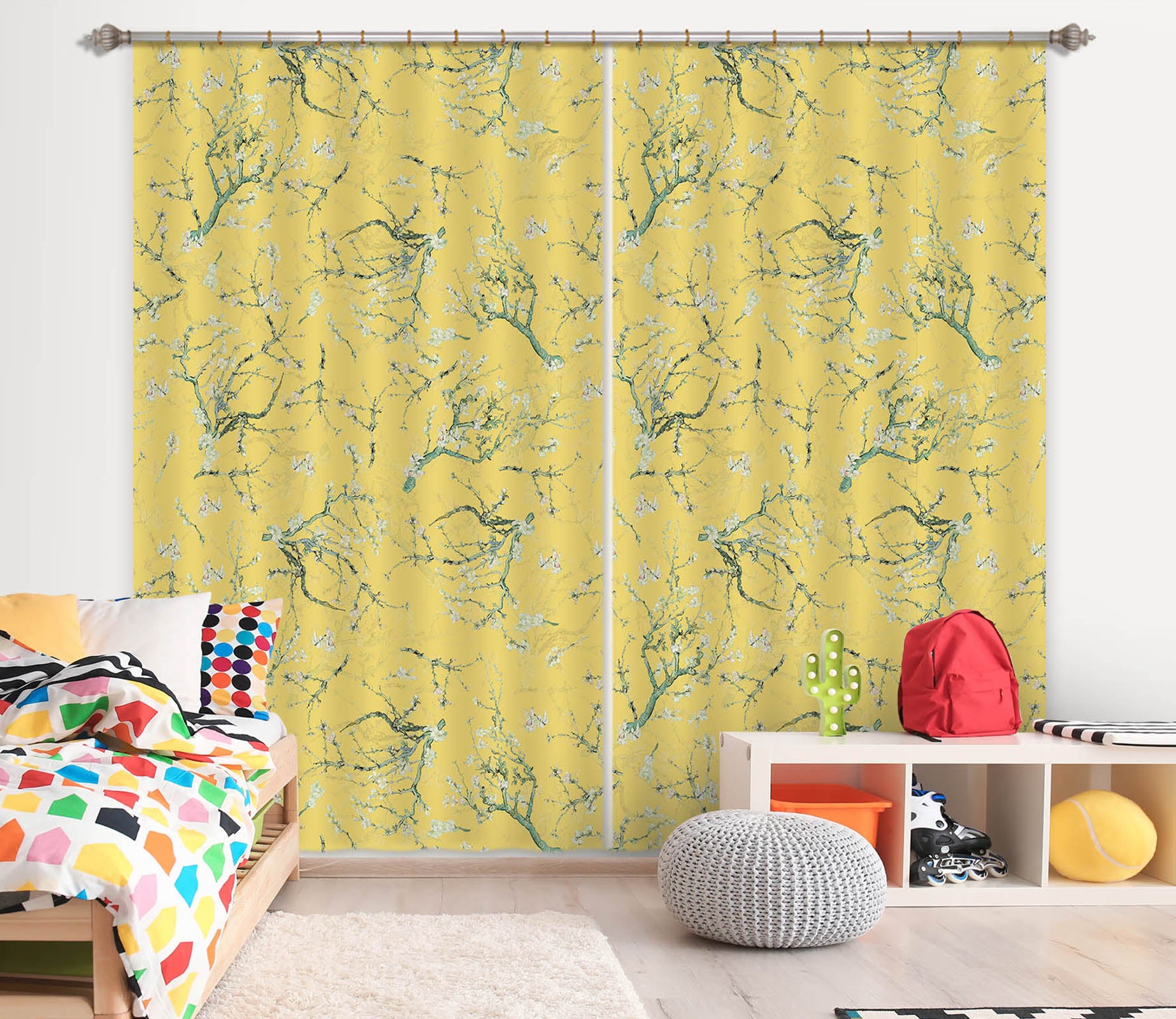 3D Small Leaves 157 Uta Naumann Curtain Curtains Drapes