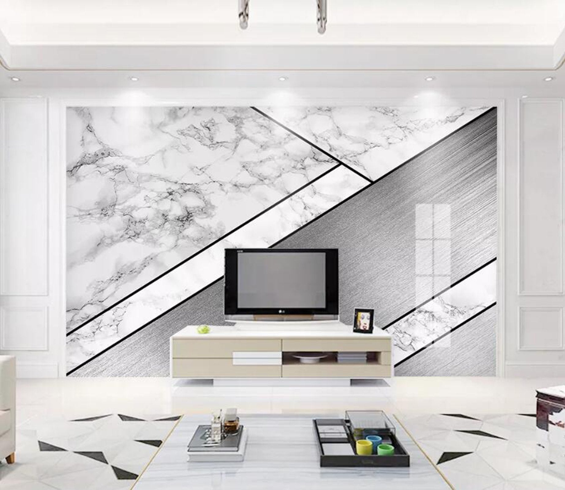 3D Black Lines WC72 Wall Murals Wallpaper AJ Wallpaper 2 