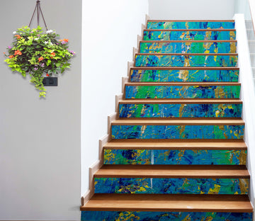 3D Blue Pattern Oil Painting 9084 Allan P. Friedlander Stair Risers