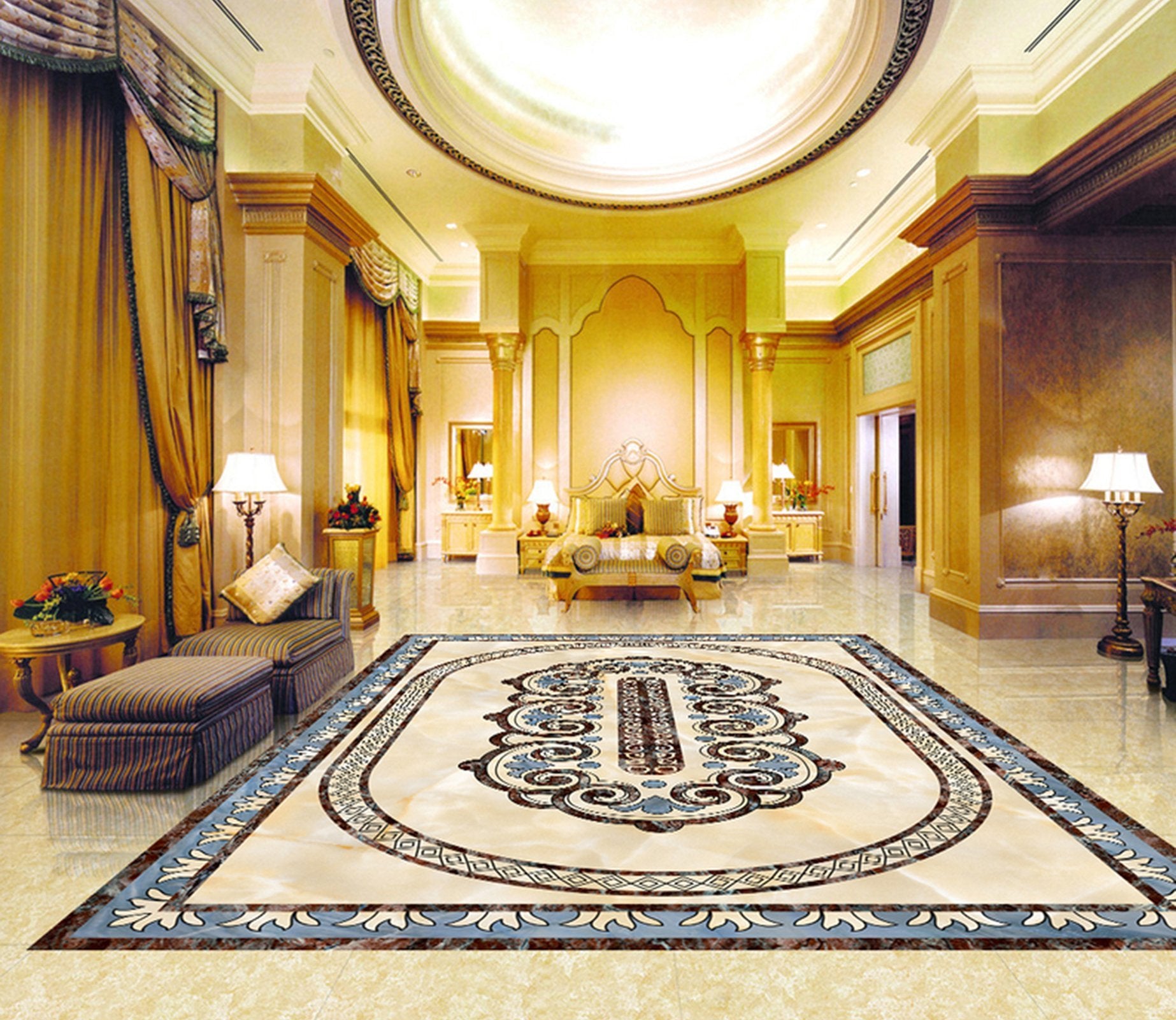 3D Marble Pattern WG476 Floor Mural Wallpaper AJ Wallpaper 2 