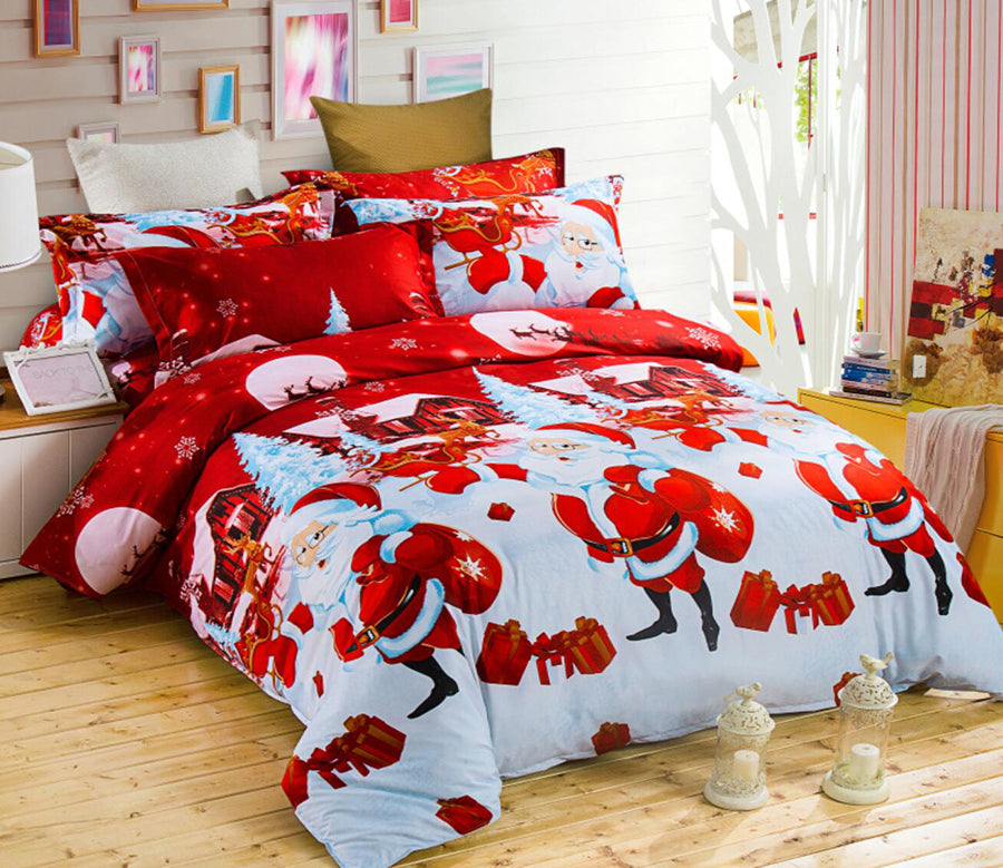 3D Santa Claus Pattern 32072 Christmas Quilt Duvet Cover Xmas Bed Pillowcases