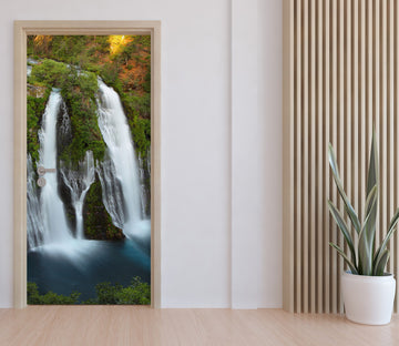 3D Forest Waterfall 184 Door Mural