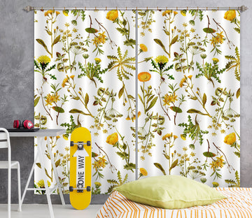 3D Sunflower Leaf 256 Uta Naumann Curtain Curtains Drapes