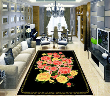 3D Red Yellow Flower WG386 Floor Mural Wallpaper AJ Wallpaper 2 