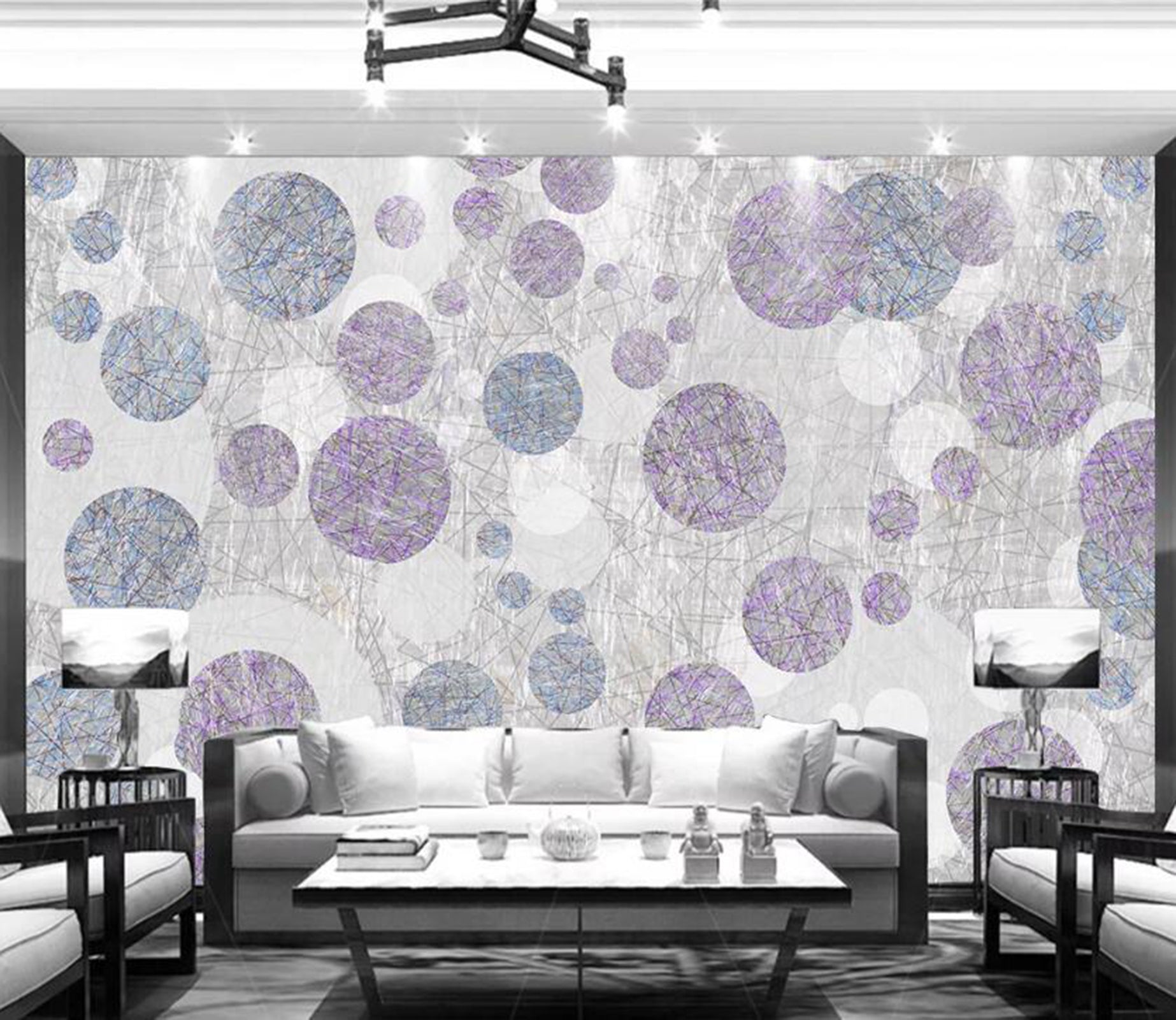 3D Purple Round WC22 Wall Murals Wallpaper AJ Wallpaper 2 