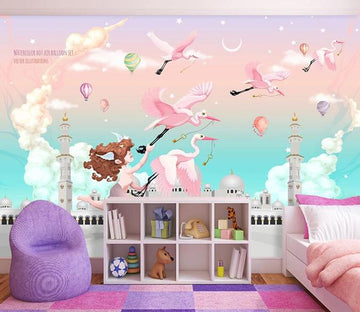 3D Pink Bird 472 Wall Murals Wallpaper AJ Wallpaper 2 