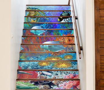 3D Colorful Coral Seaweed 96196 Adrian Chesterman Stair Risers