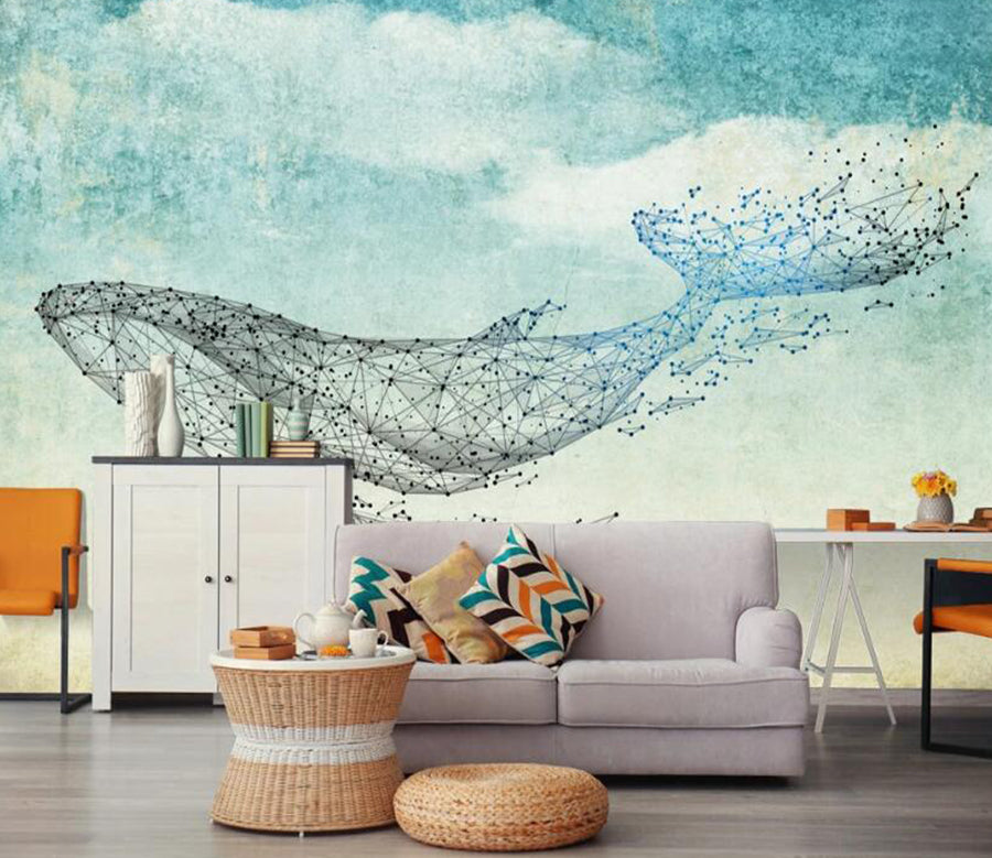 3D Blue Whale 481 Wall Murals