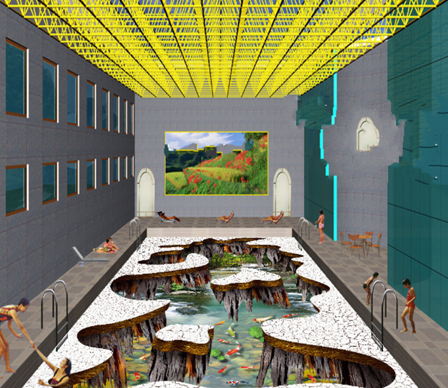 3D Koi Koi 436 Floor Mural  Wallpaper Murals Rug & Mat Print Epoxy waterproof bath floor