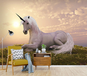 3D White Unicorn 1510 Wall Murals