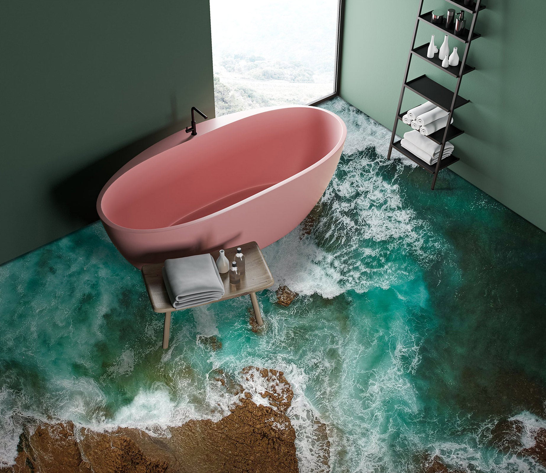 3D Lake Blue 133 Floor Mural  Wallpaper Murals Rug & Mat Print Epoxy waterproof bath floor