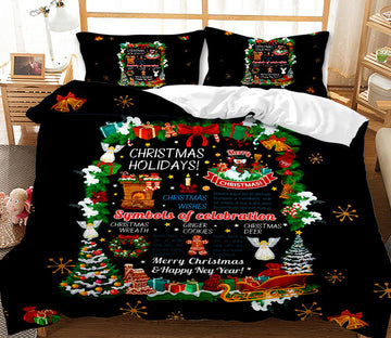 3D Christmas Gift 32089 Christmas Quilt Duvet Cover Xmas Bed Pillowcases