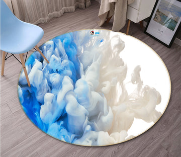 3D Cloud Shape Gouache 118 Round Non Slip Rug Mat Mat AJ Creativity Home 