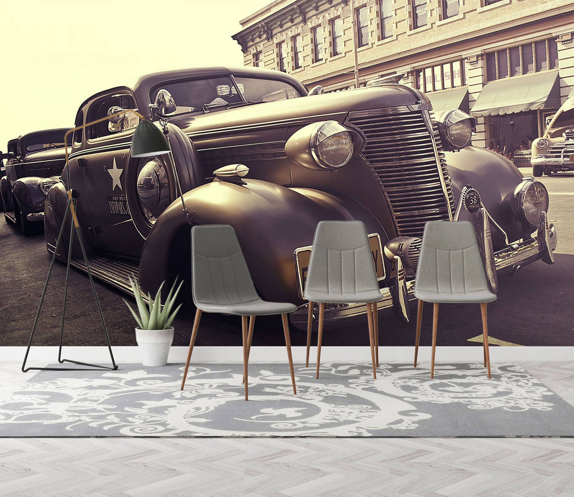 3D Vintage Car 139 Vehicle Wall Murals